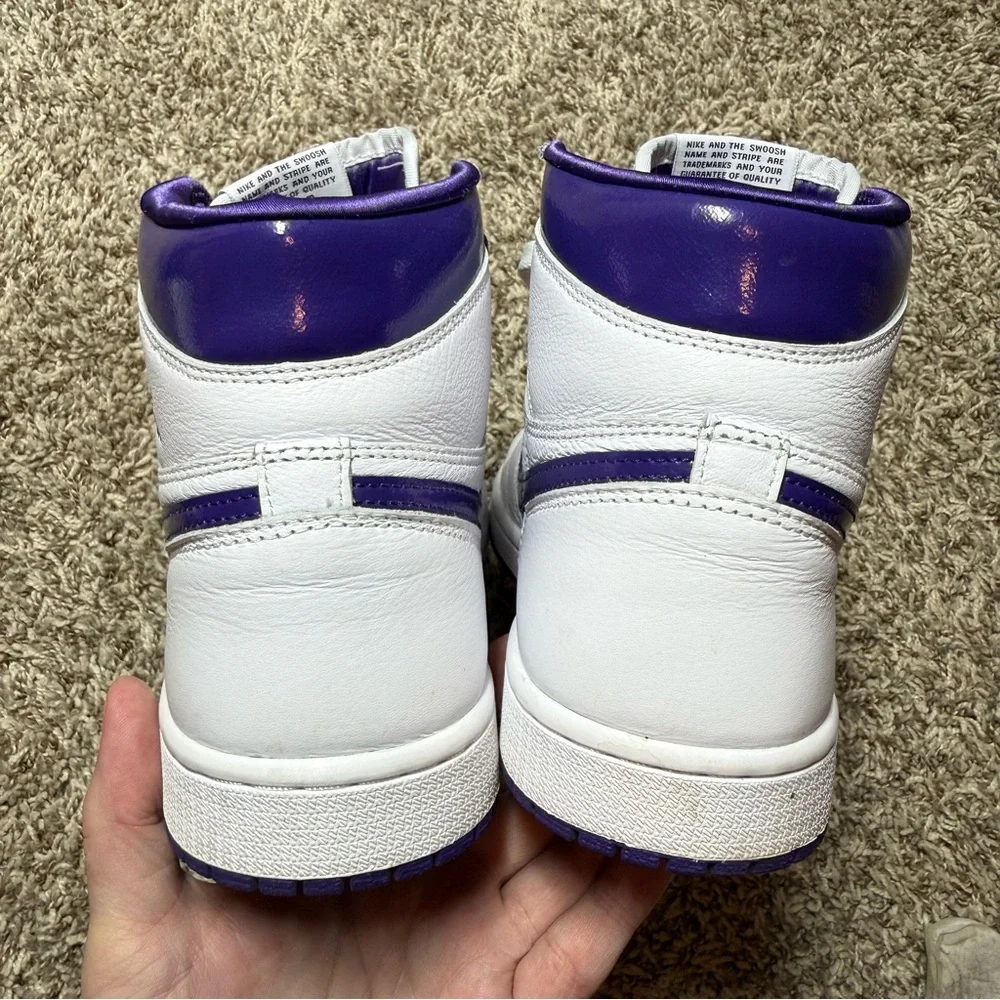 Nike Women's Air Jordan 1 Retro High OG White Court Purple Sneaker